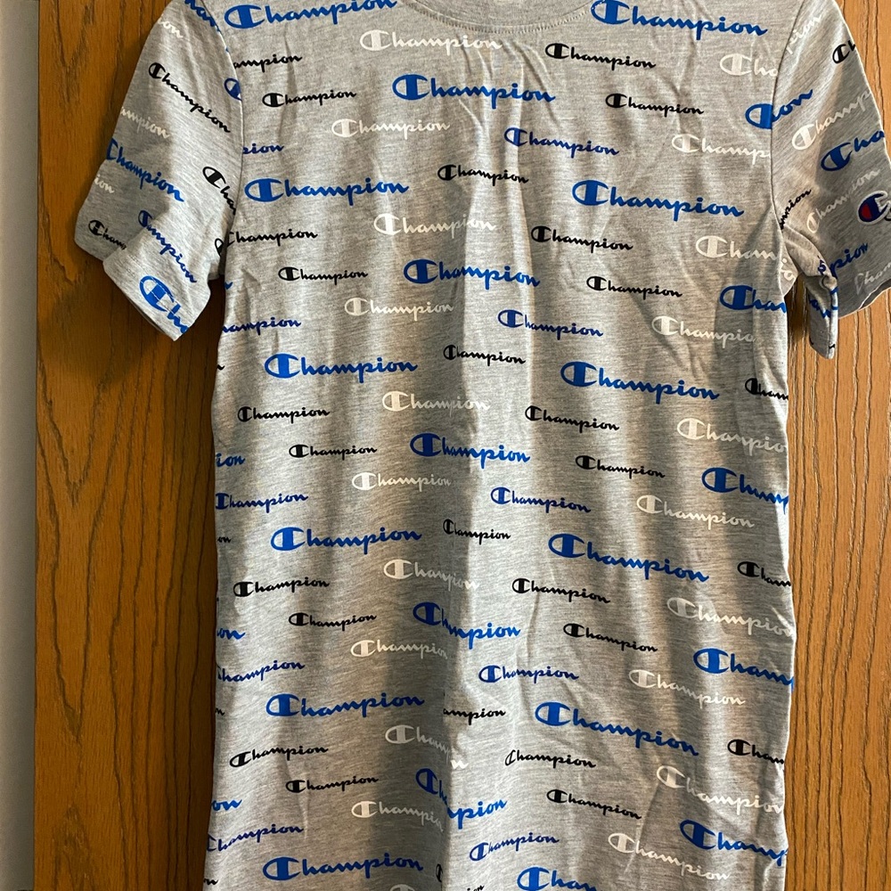 Champion Gray and Blue Short Sleeve Tee